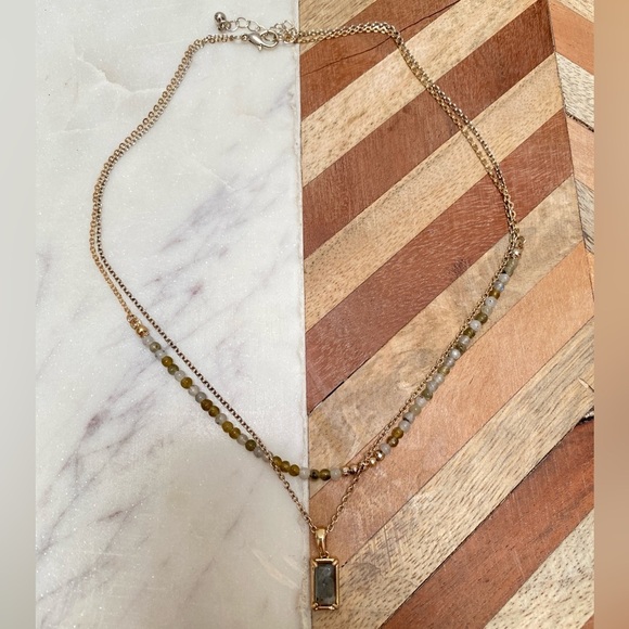 Meghan Browne - Double Labradorite Chain Pendant Necklace - Picture 3 of 7